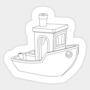 #3DBenchy - Wireframe Sticker